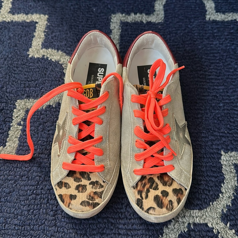 ❤️ GOLDEN GOOSE GGDB SUPERSTAR LEATHER DESIGNER SNEAKERS LEOPARD ITALY